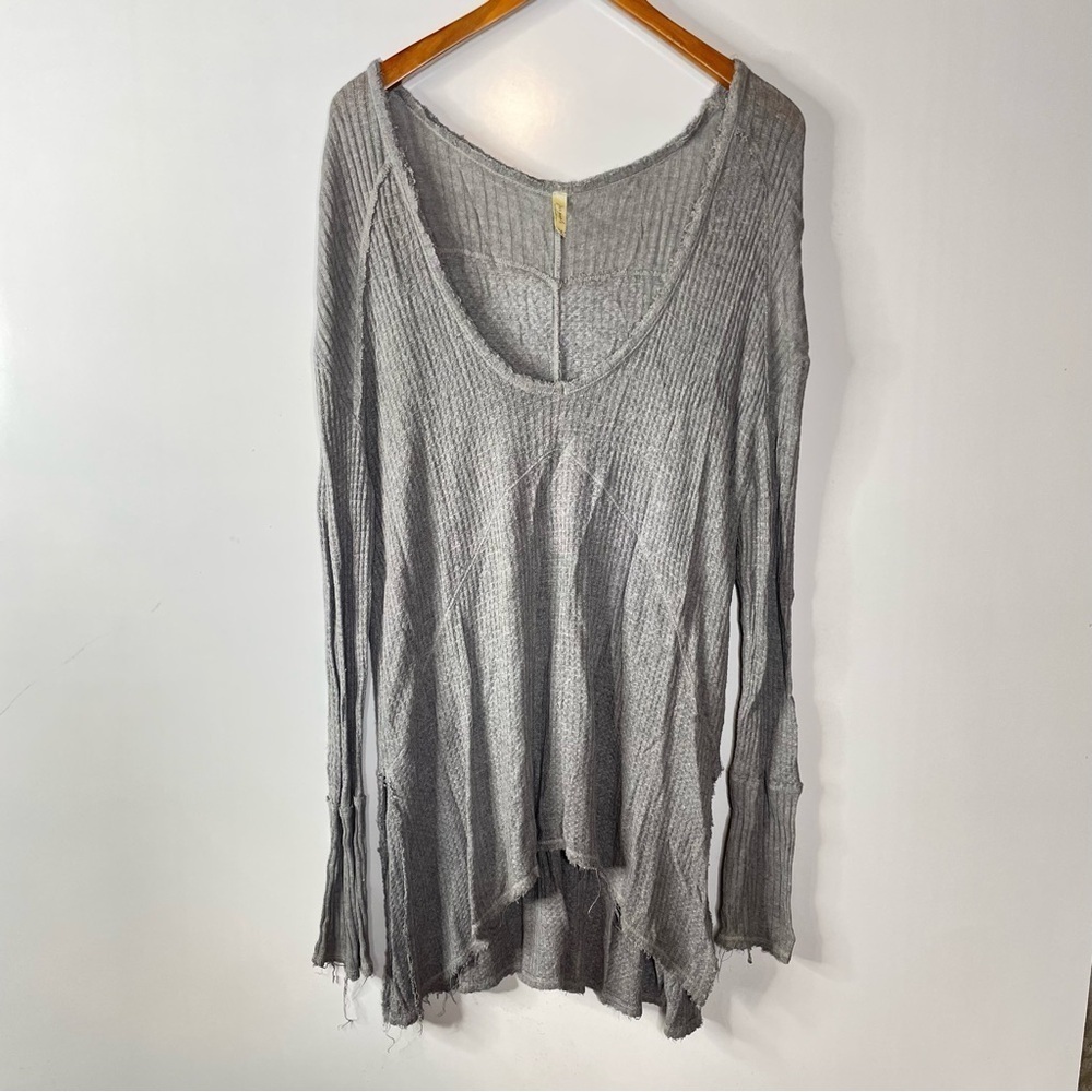 Free People‎ Oversized Slouchy Gray Top Size Small